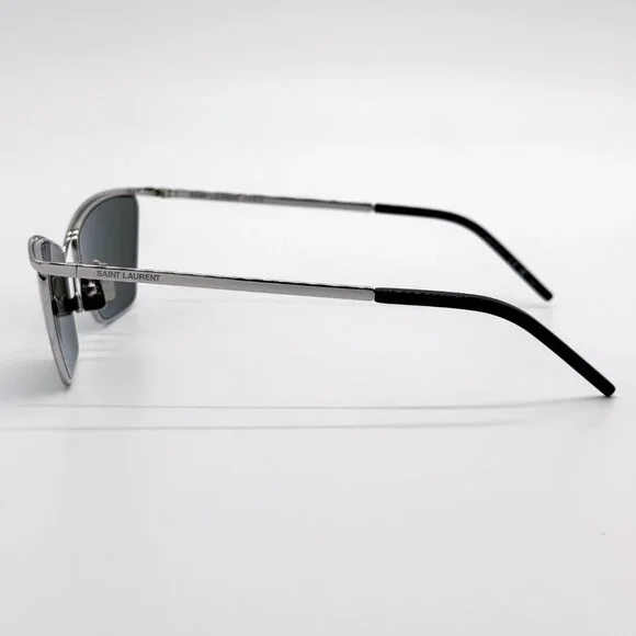 NEW SAINT LAURENT SL637 002 SUNGLASSES WOMEN SILVER GRAY CAT EYE EYEWEAR Saint Laurent SL637 Cat Eye Sunglasses in Silver – Designer  main image 4